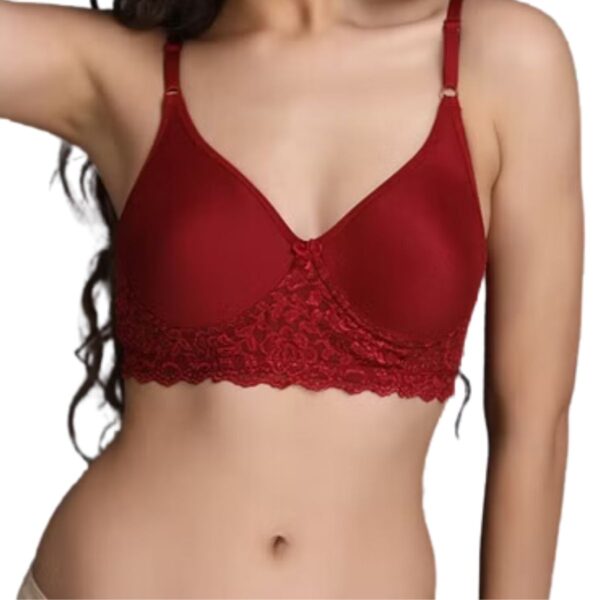 Maroon Cotton-Rich Full Coverage T-shirt Bra