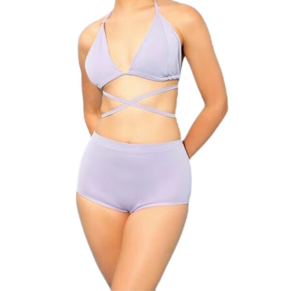 Ocean Breeze Padded Halter Neck Bikini Top & High Waist Bikini Bottoms