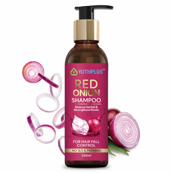 Yuthplus Red Onion Shampoo for Hair Fall Control, 200ml, No Harmfull for Hair