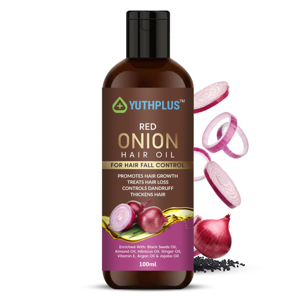 YuthPlus Red Onion Hair Oil For Hair Fall Control, 100ml
